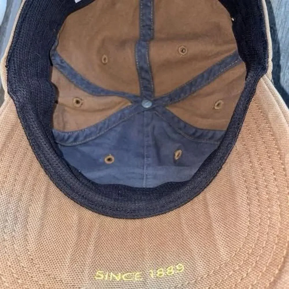 Vintage Carhartt Baseball Style Cap Hat Brown Beige  Y2K